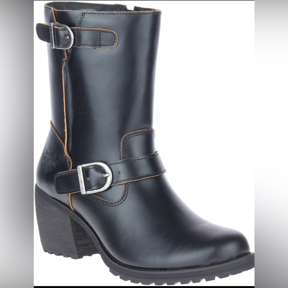 Harley-Davidson Women's Lalanne Black Motorcycle Engineer Boots, size 8.5